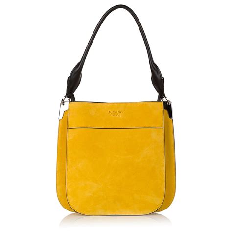 prada margit shoulder suede yellow|Prada Margit Suede Bag .